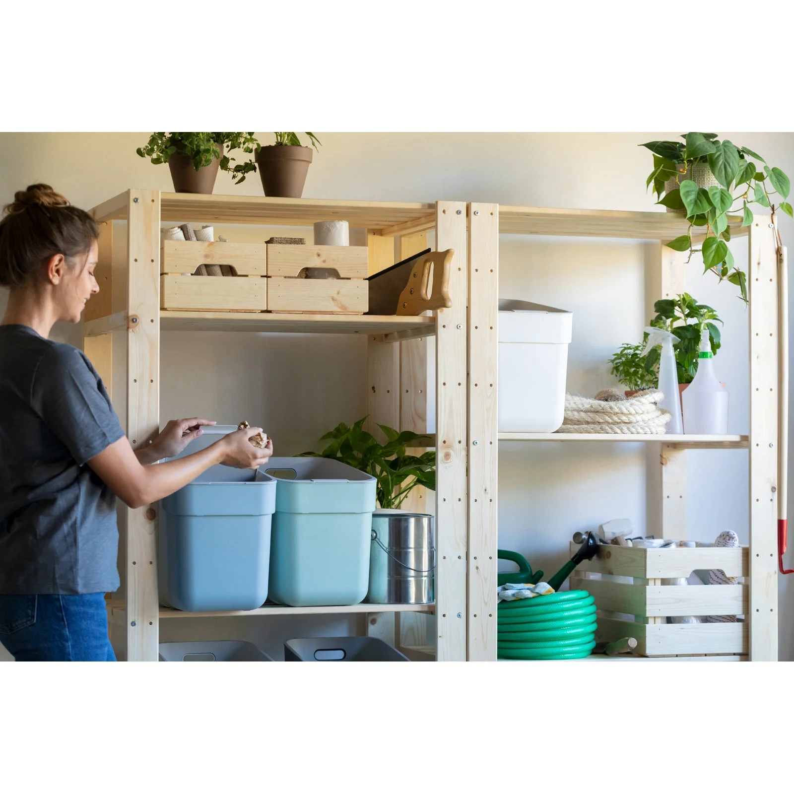 20L Ready to Collect Waste Separation Bin - Green - Image 11