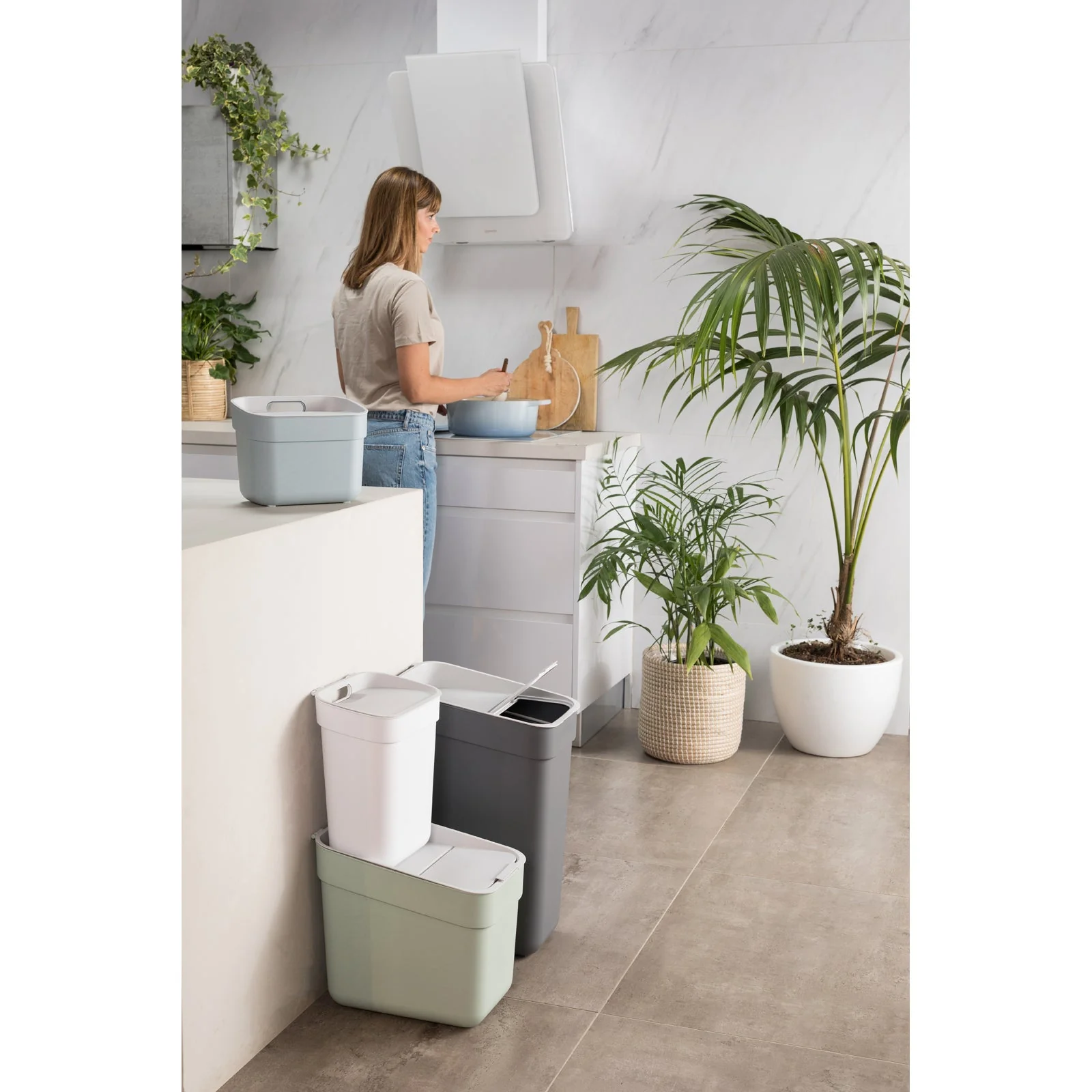 20L Ready to Collect Waste Separation Bin - Green - Image 25