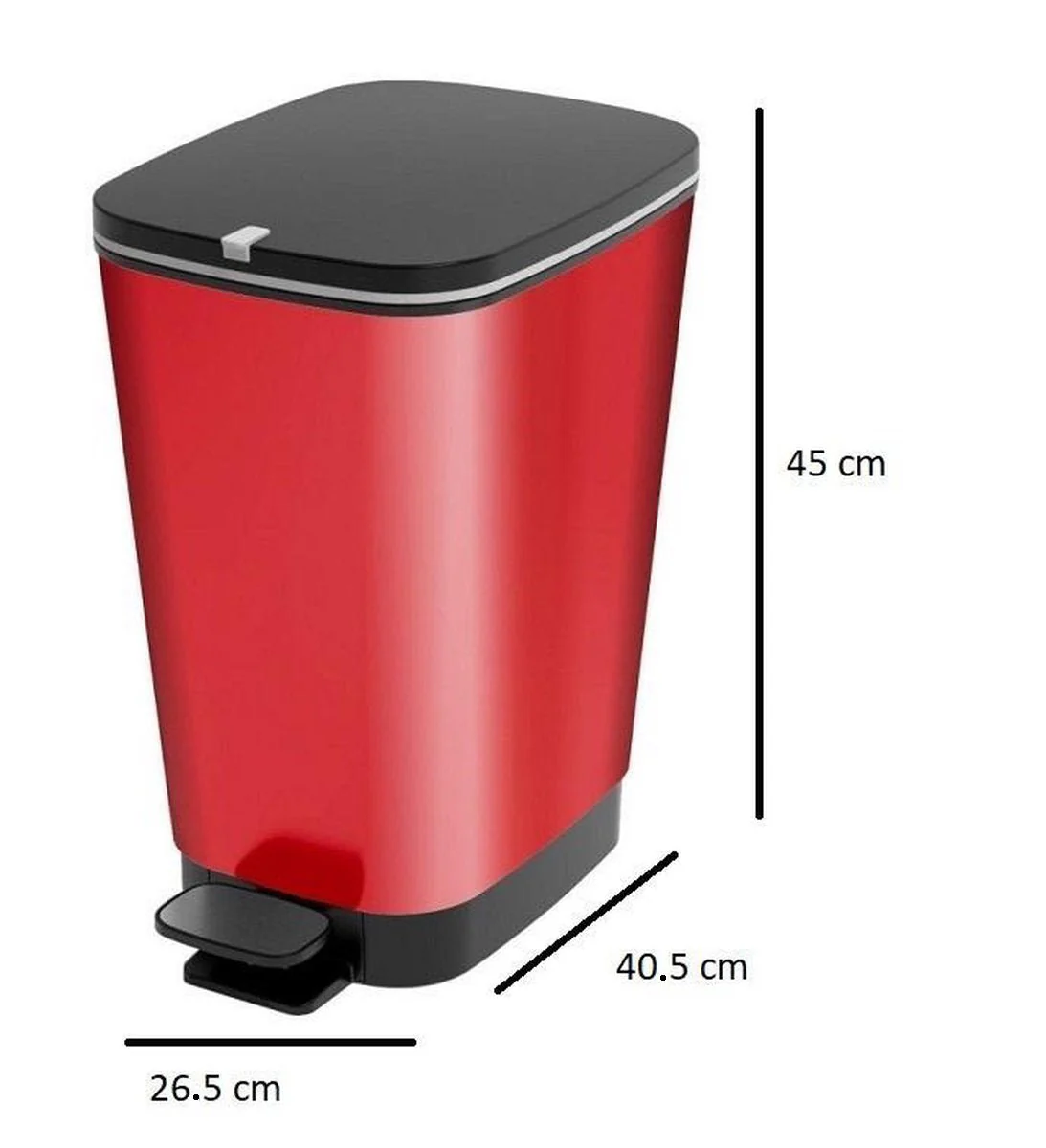 Curver Chic 35L Pedal Bin  - Red - Image 3