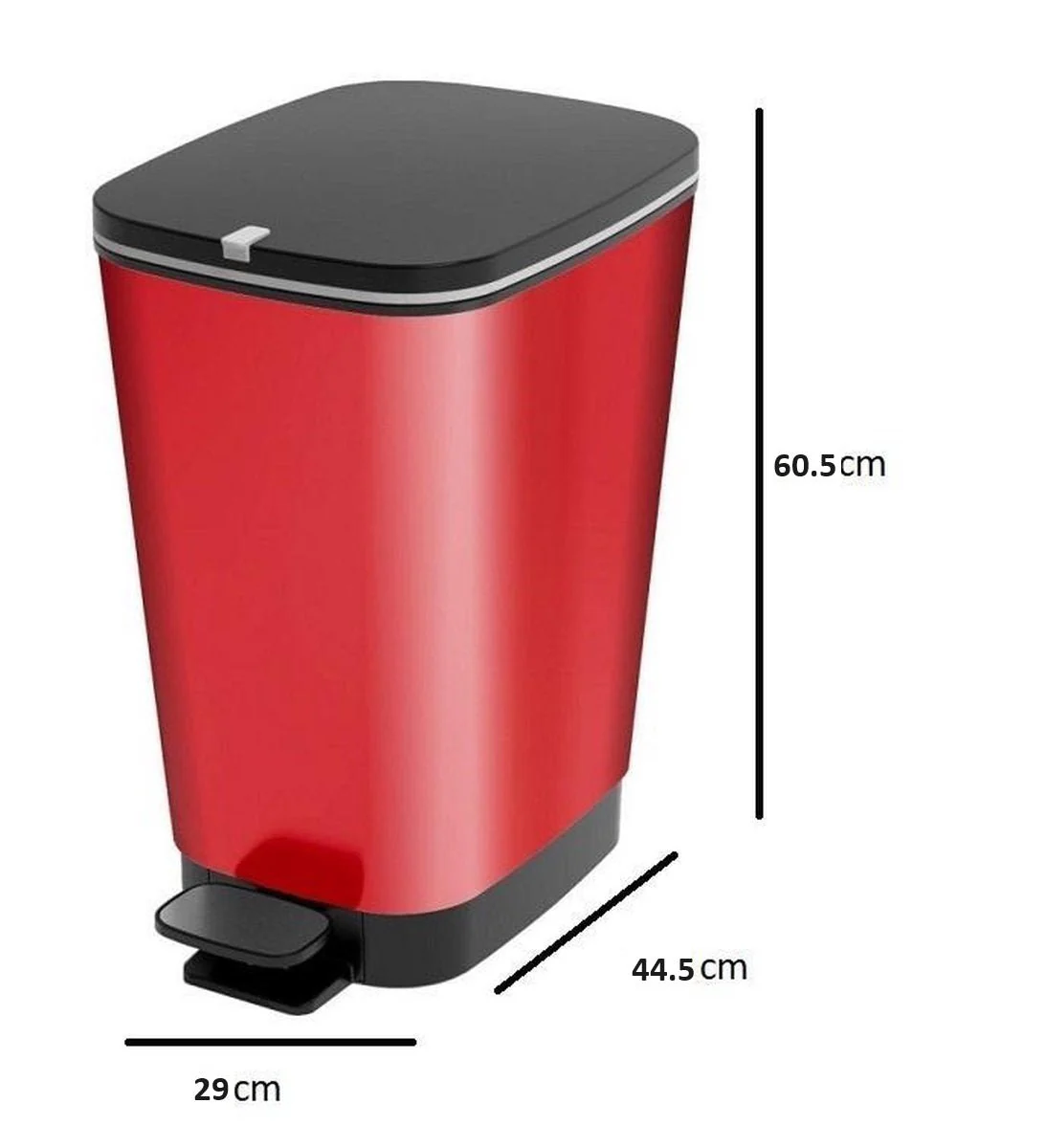 Curver Chic 45L Pedal Bin - Red - Image 3