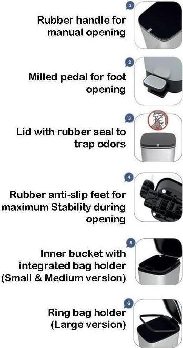 Curver Chic 45L Pedal Bin - Red - Image 4