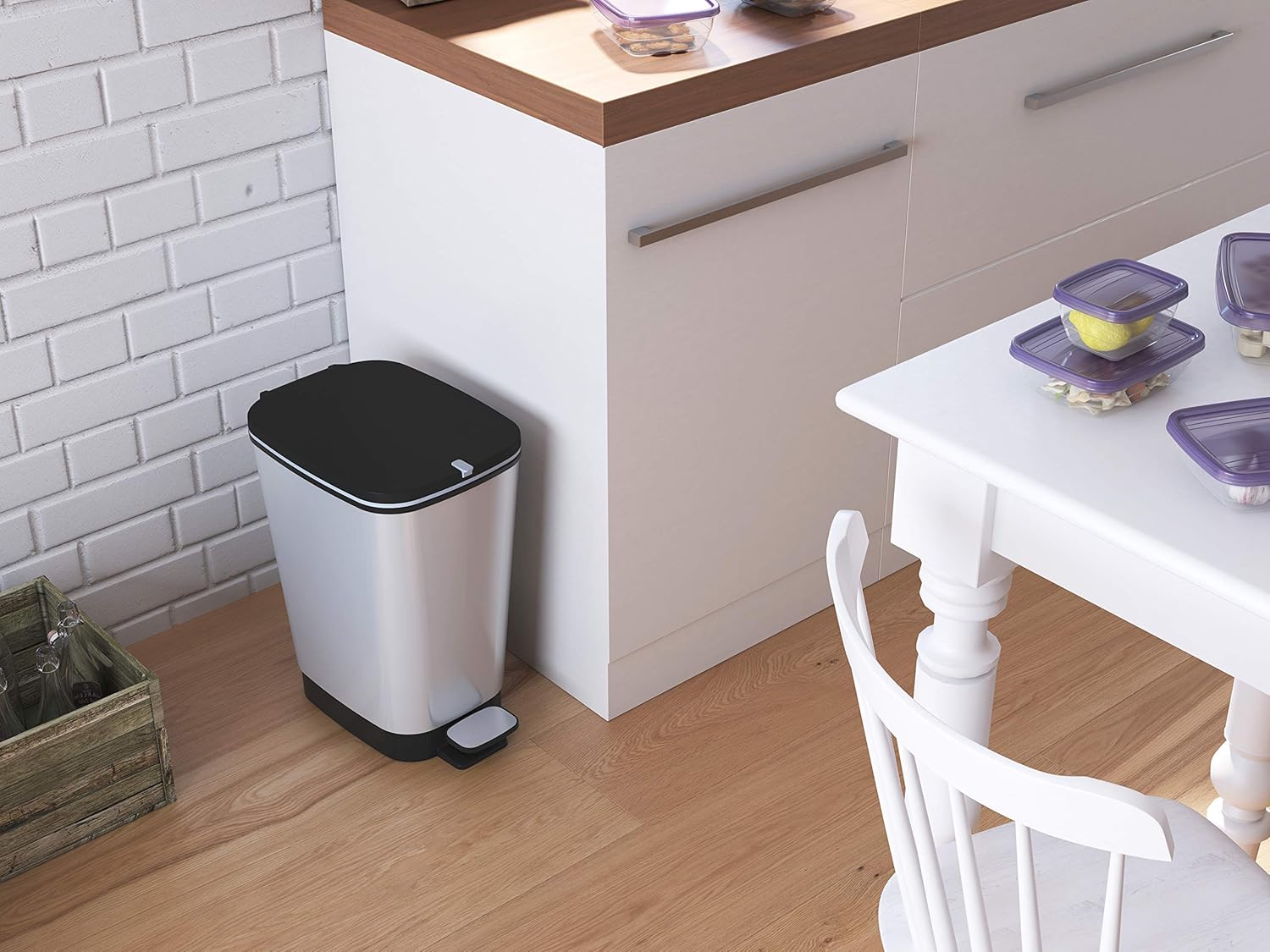 Curver Chic 45L Pedal Bin  - Steel Look - Image 12