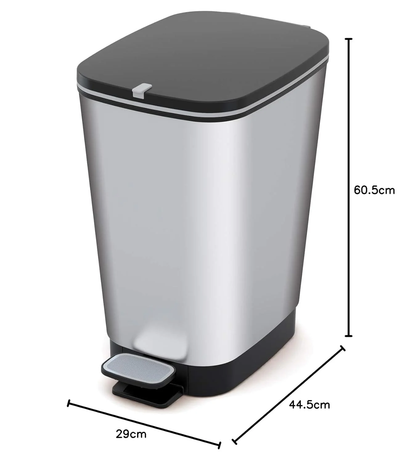Curver Chic 45L Pedal Bin  - Steel Look - Image 3