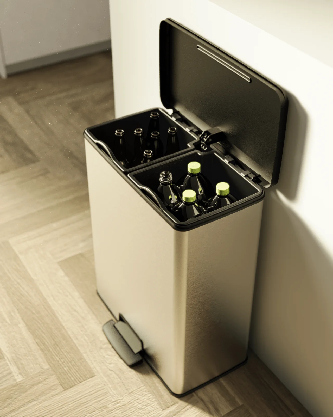 Curver Deco Duo Bin – 2 X 26L – Steel Look - Image 6