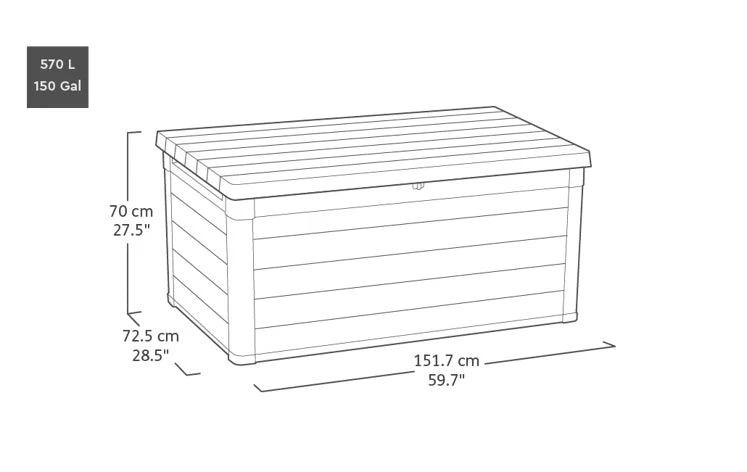 Keter Denali 570L Storage Box-Grey - Image 3