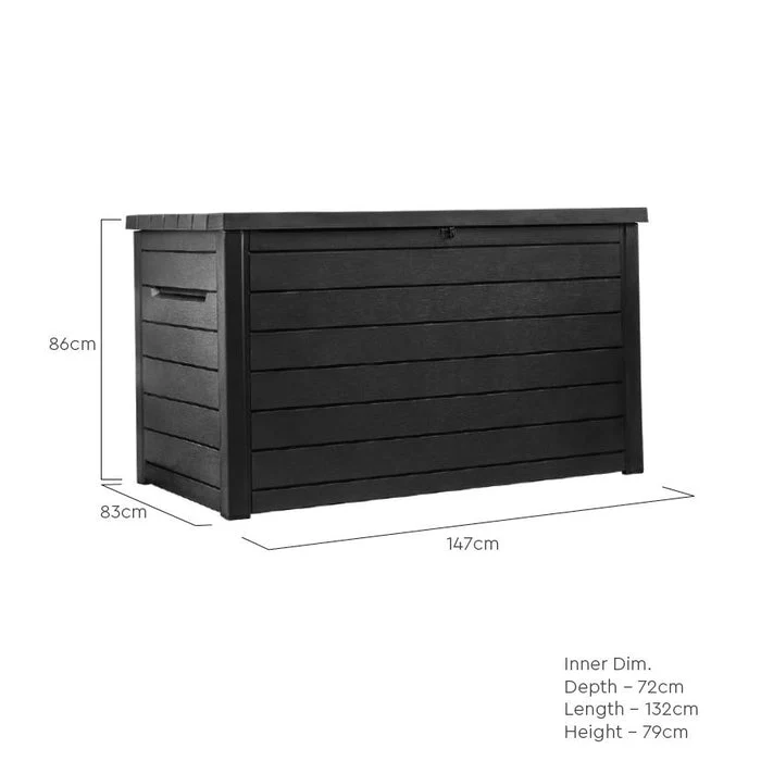PRE ORDER: MAY. - Keter Ontario 870L Storage Box - Anthracite - Image 4