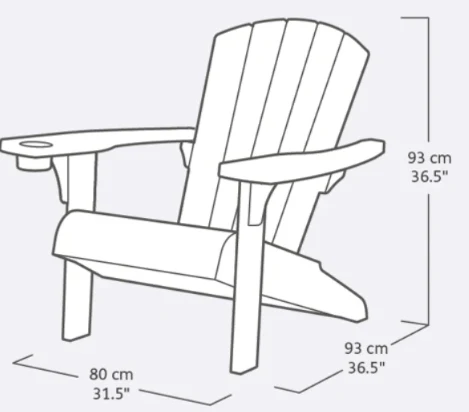 PRE ORDER: APR. - Keter Alpine Adirondack Chair - Graphite - 2 PACK - Image 3