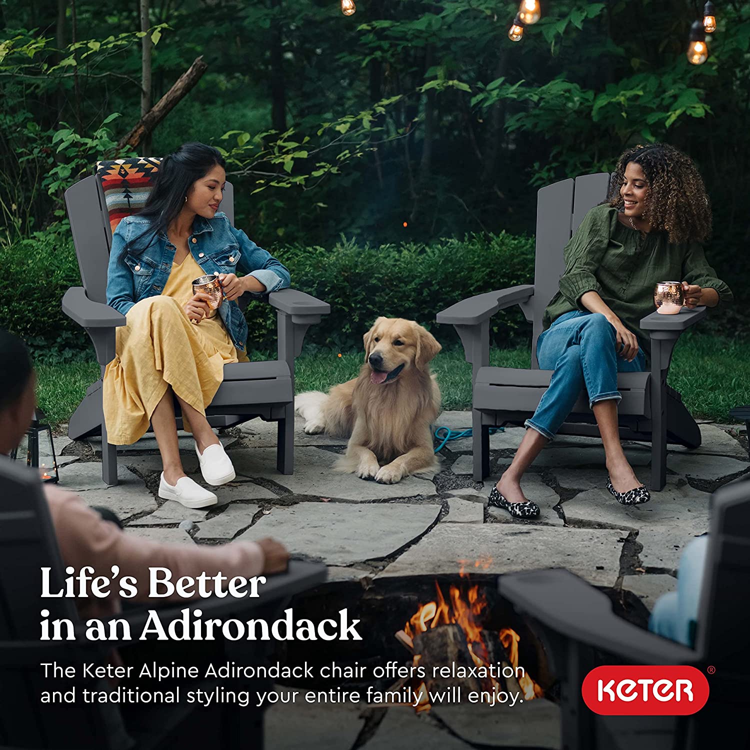 PRE ORDER: APR. - Keter Alpine Adirondack Chair - Graphite - 2 PACK - Image 5