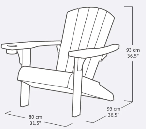 PRE ORDER: APR. - Keter Alpine Adirondack Chair - Graphite - Image 3