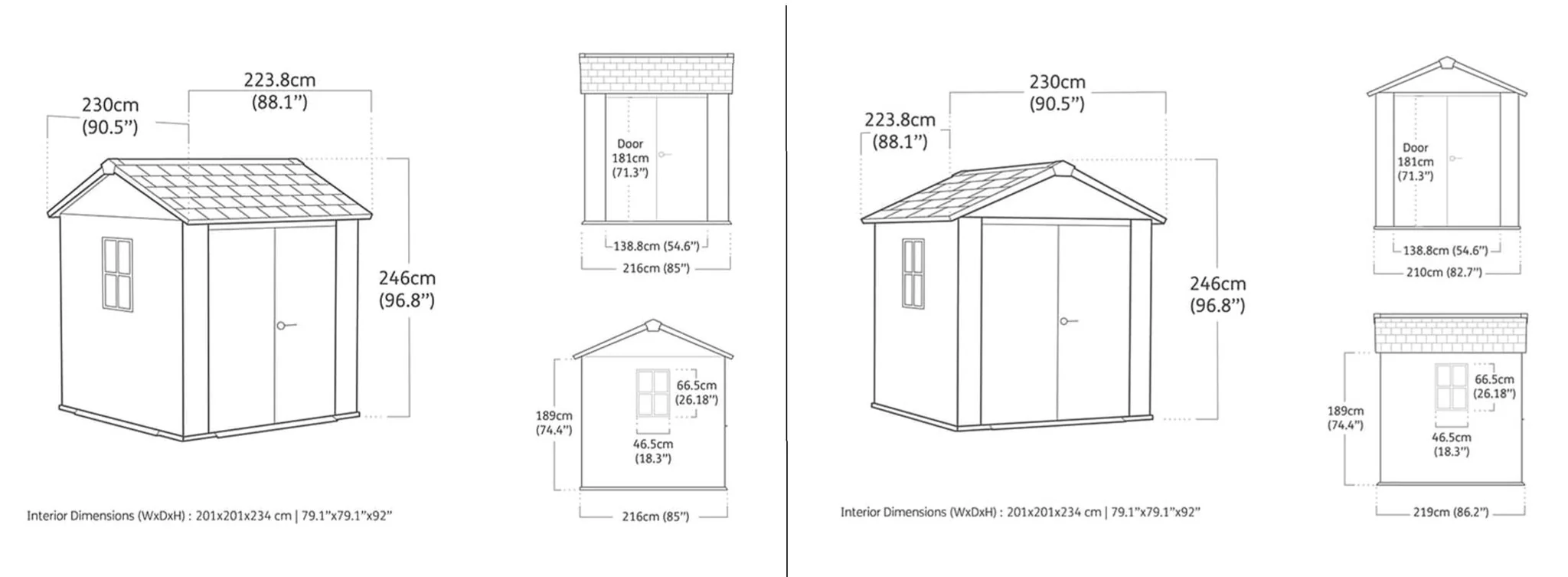 Keter Apex Shed 7.5x7 -Stormgrey Look (2.3 x 2.2m) - Image 3