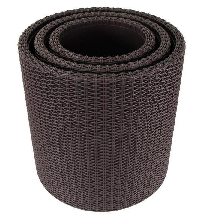 Keter Cylinder Planter- Set of 3 (S+M+L) - Dark Brown - Image 6