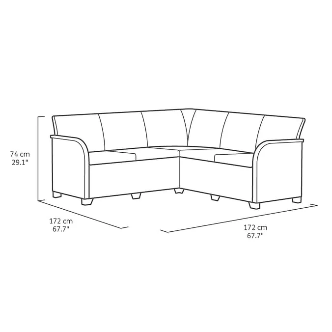 Keter Emma Corner Lounge Set - With Storage Table - Image 3