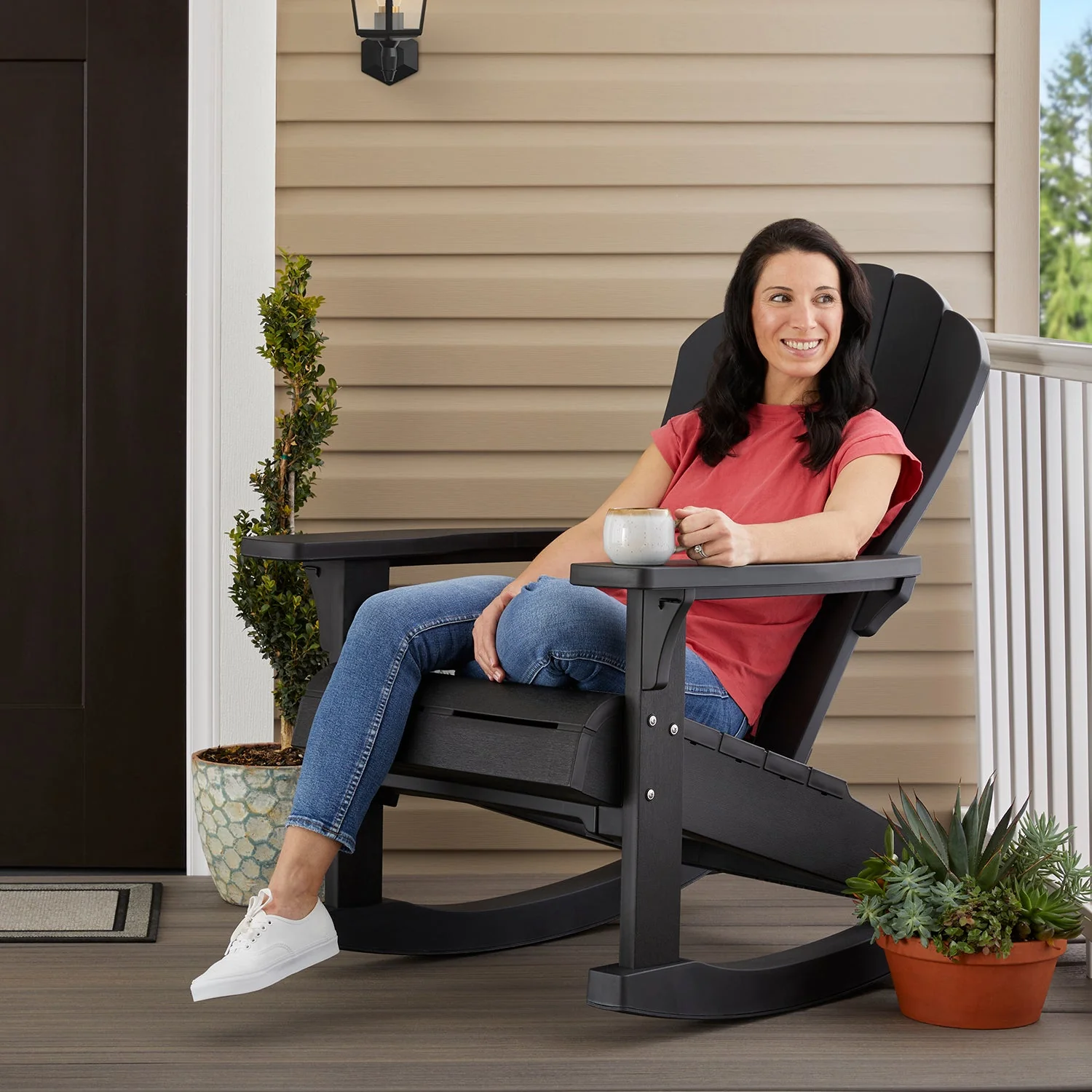 Keter Everest Rocking Adirondack Chair - Graphite - Image 3