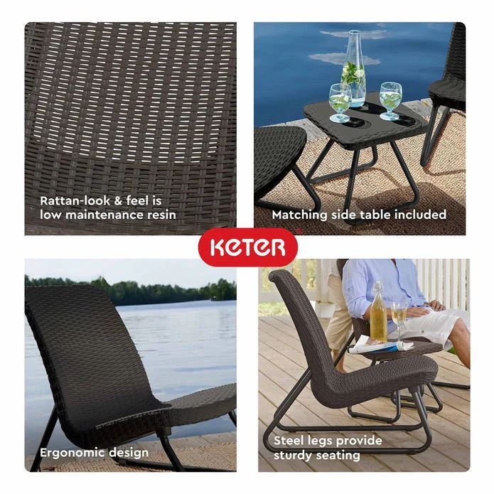Keter Rio Patio Furniture Set - Graphite - Image 5