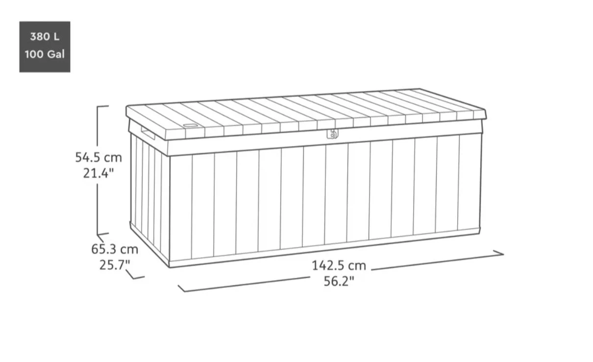 Keter Signature 380L Storage Box - Venetian Grey - Image 4