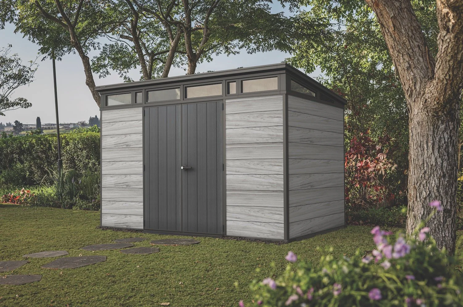 Keter Signature Pent 11x7 Shed - Stormgrey Look (3.4 x 2.2m) - Image 7