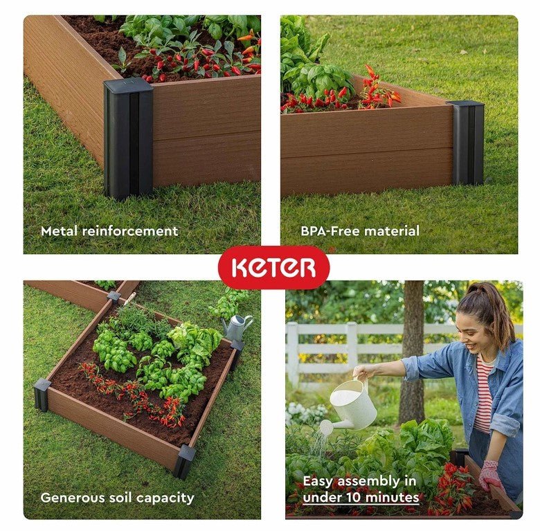 Keter Vista Garden Bed - Brown - Image 4