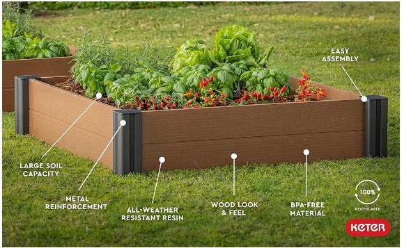 Keter Vista Garden Bed - Brown - Image 7